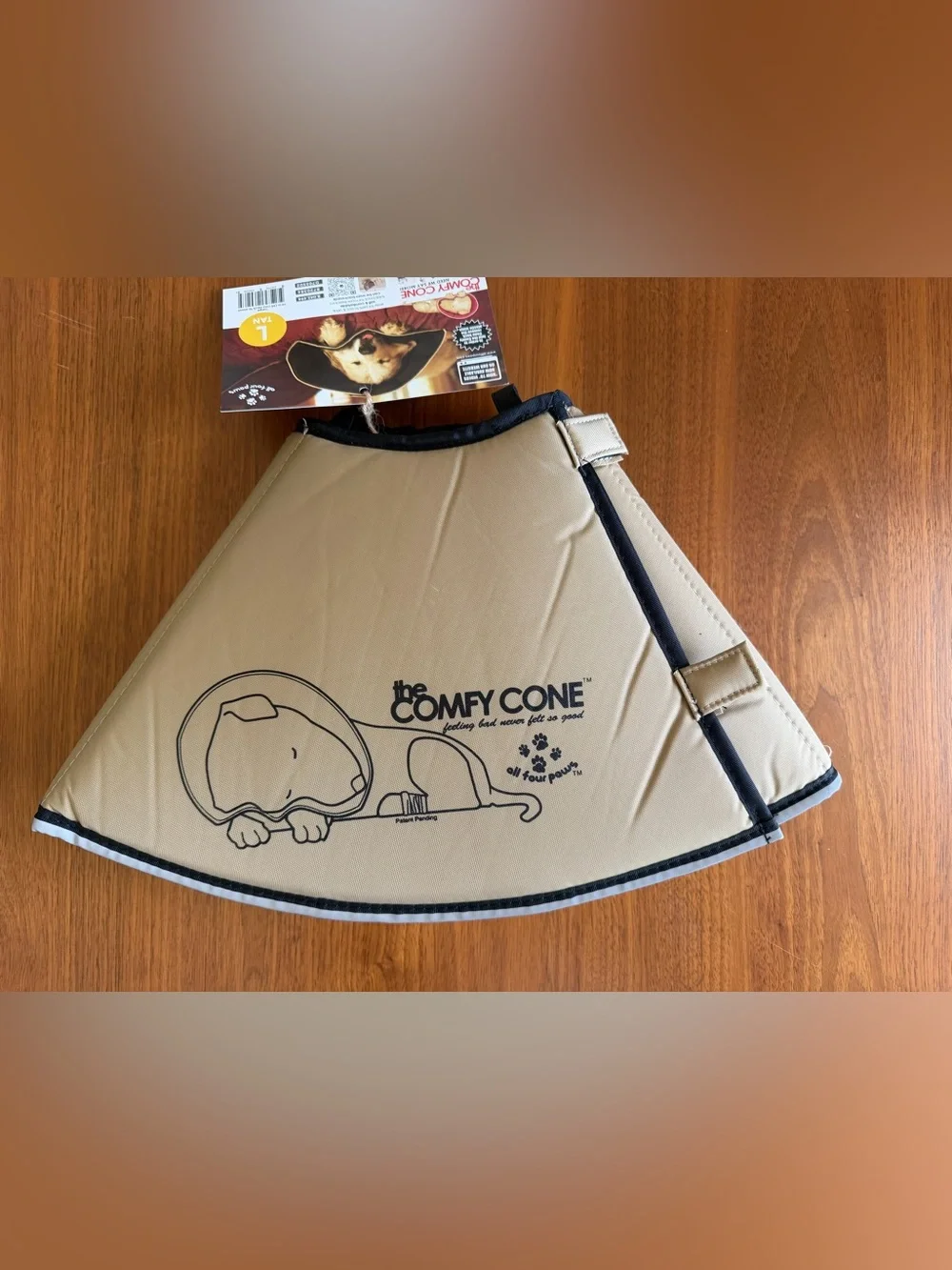 Tan Dog Recovery Collar - Soft Protective E-Collar
